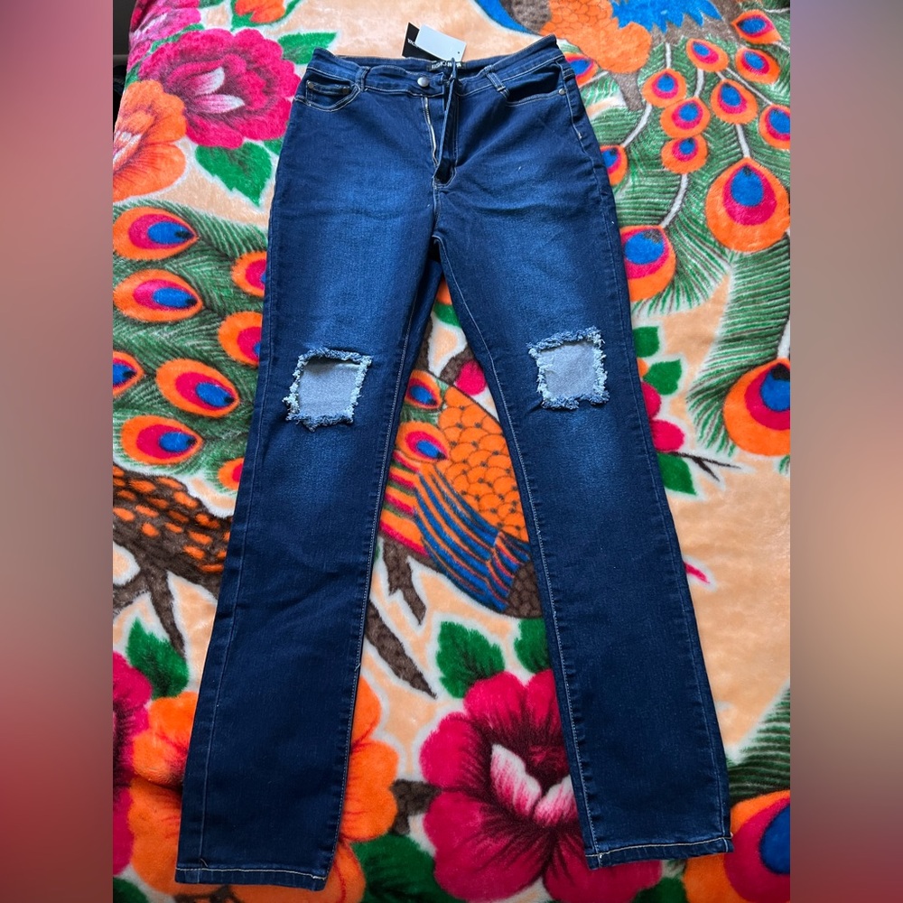 Fashion Nova Dark Blue Skinny Jeans